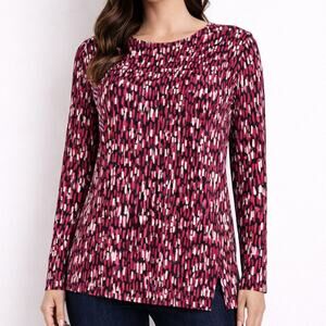 Nic+Zoe Tunic - Red - Pink - Black - Size Small